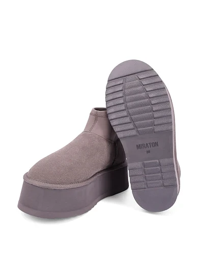 Женские угги велюровые серые - фото 2 - Miraton