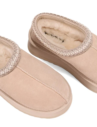 Женские угги велюровые бежевые - фото 2 - Miraton