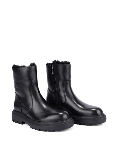 Женские ботинки кожаные черные - фото 3 - Miraton