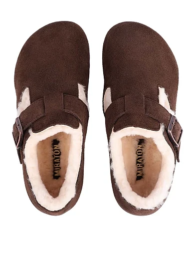 Женские угги велюровые коричневые - фото 2 - Miraton