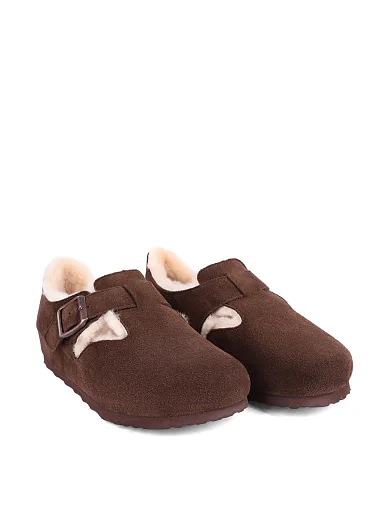 Женские угги велюровые коричневые - фото 3 - Miraton