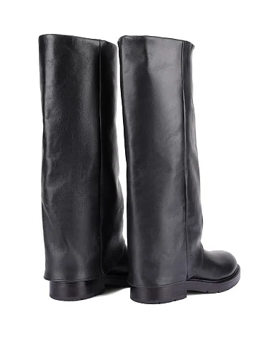 Женские сапоги кожаные черные - фото 4 - Miraton