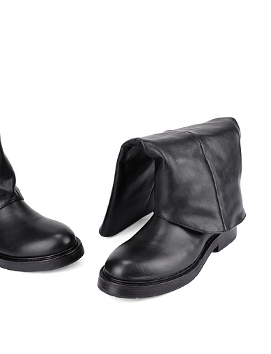 Женские сапоги кожаные черные - фото 5 - Miraton