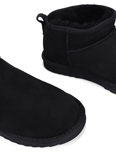 Женские угги из дубленки черные - фото 5 - Miraton