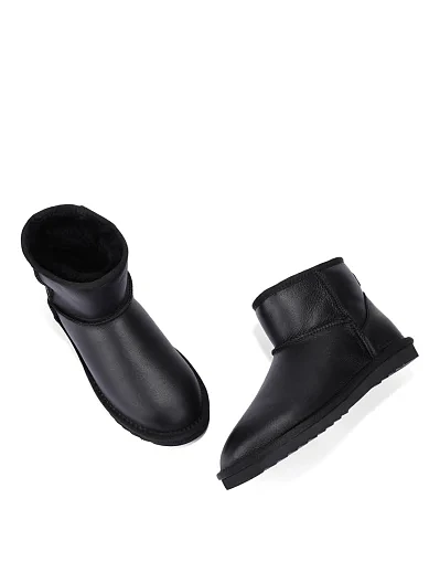 Женские угги из дубленки черные - фото 2 - Miraton