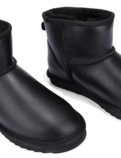 Женские угги из дубленки черные - фото 5 - Miraton