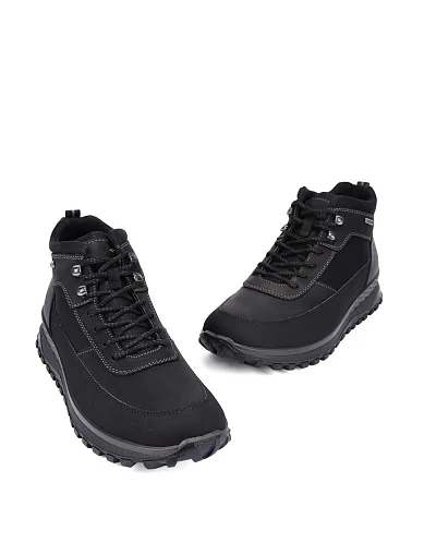 Мужские ботинки из экокожи черные - фото 5 - Miraton