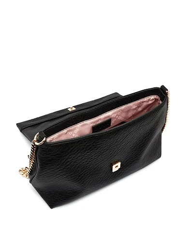 Женская сумка через плечо из экокожи черная - фото 5 - Miraton