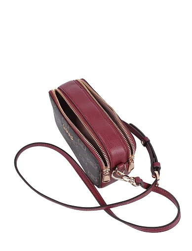 Женская сумка camera bag LIU JO из экокожи бордовая - фото 7 - Miraton