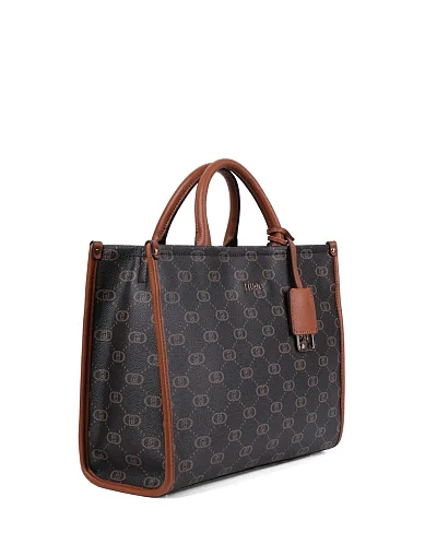 Женская сумка тоут LIU JO из экокожи коричневая - фото 3 - Miraton