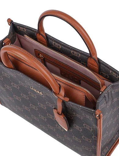 Женская сумка тоут LIU JO из экокожи коричневая - фото 6 - Miraton