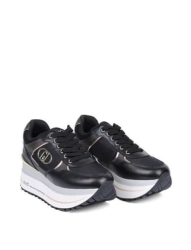 Жіночі кросівки LIU JO шкіряні чорні(BF5011 PX776 22222) - фото 3 - Miraton