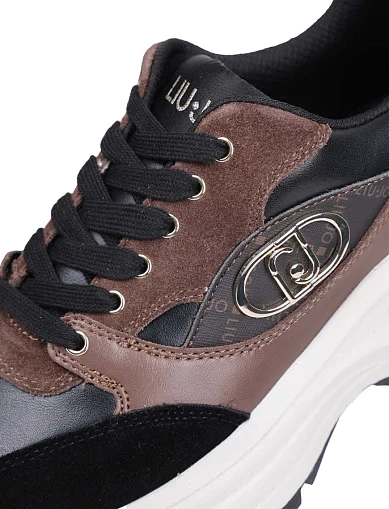 Женские кроссовки LIU JO кожаные коричневые - фото 5 - Miraton