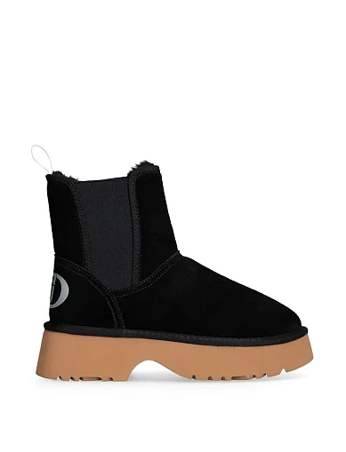 Женские угги замшевые черные - фото 1 - Miraton