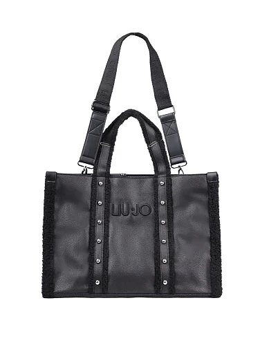 Женская сумка тоут LIU JO из экокожи черная - фото 5 - Miraton
