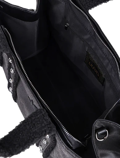 Женская сумка тоут LIU JO из экокожи черная - фото 6 - Miraton