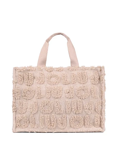 Женская сумка тоут LIU JO тканевая бежевая - фото 1 - Miraton