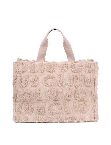 Женская сумка тоут LIU JO тканевая бежевая - фото 3 - Miraton