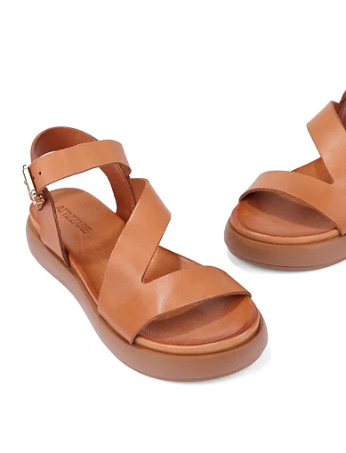 Жіночі сандалі шкіряні коричневі(03-2836) - фото 2 - Miraton