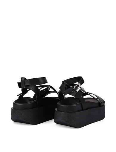 Жіночі сандалі шкіряні чорні(418 23072) - фото 3 - Miraton