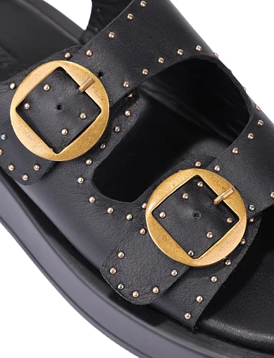 Жіночі сандалі шкіряні чорні(418 80861) - фото 5 - Miraton