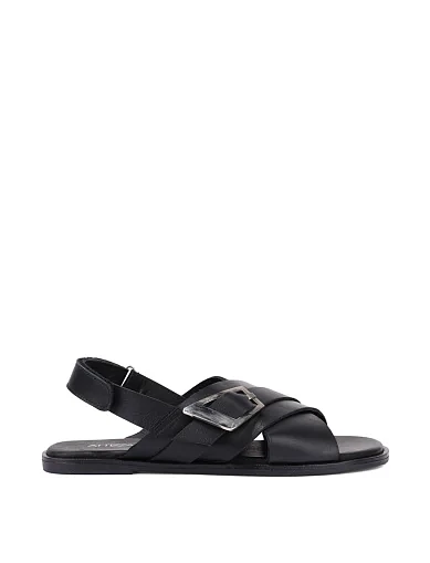 Жіночі сандалі шкіряні чорні(418 FT0118) - фото 1 - Miraton