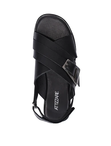 Жіночі сандалі шкіряні чорні(418 FT0118) - фото 2 - Miraton