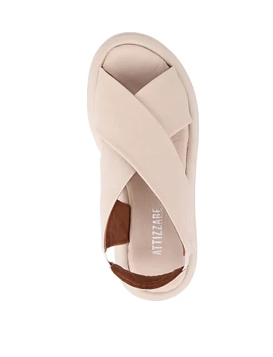 Жіночі сандалі шкіряні білі(110-25WA26) - фото 2 - Miraton