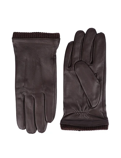 Рукавички шкіряні коричневі (EGL-204) - фото 1 - Miraton