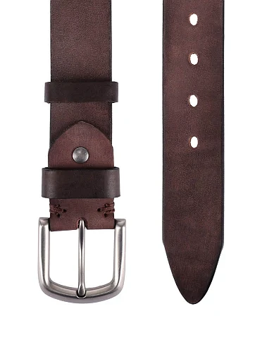 Ремінь шкіряний чорний (1-01126B-6) - фото 2 - Miraton