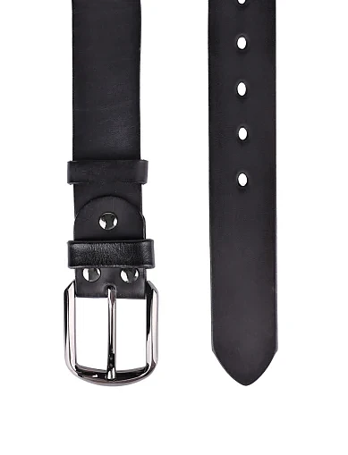 Ремінь шкіряний чорний (1-01126B-9) - фото 2 - Miraton