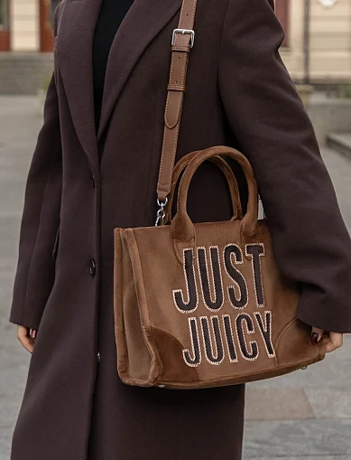 Женская сумка тканевая коричневая - фото 2 - Miraton