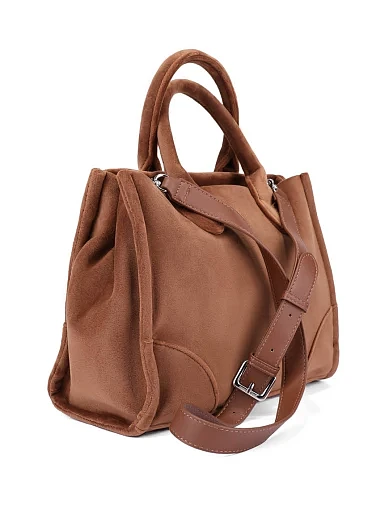 Женская сумка тканевая коричневая - фото 6 - Miraton