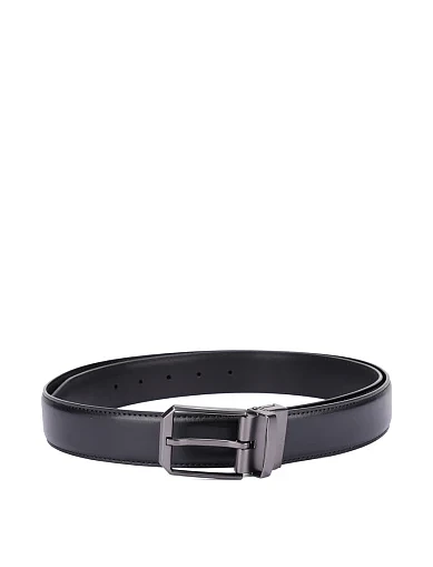 Ремінь шкіряний чорний (10-126B-1) - фото 1 - Miraton