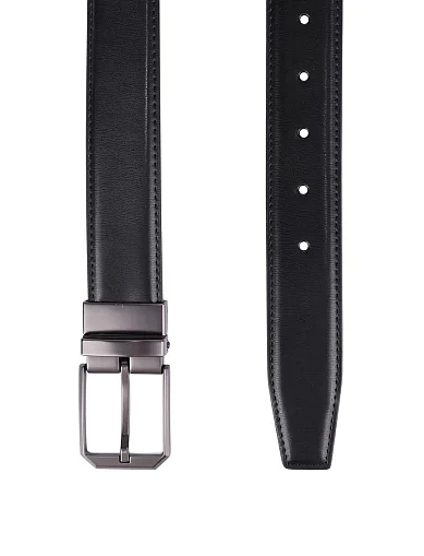 Ремінь шкіряний чорний (10-126B-1) - фото 2 - Miraton