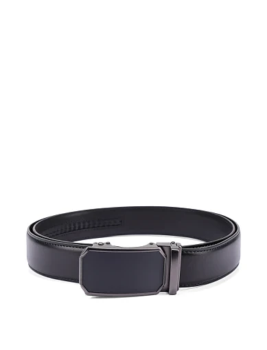 Ремінь шкіряний чорний (10-126B-4) - фото 1 - Miraton