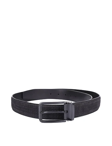 Ремінь шкіряний чорний (10-126B-6) - фото 1 - Miraton