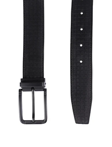 Ремінь шкіряний чорний (10-126B-6) - фото 2 - Miraton