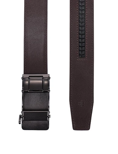 Ремінь шкіряний коричневий (10-126C-4) - фото 3 - Miraton