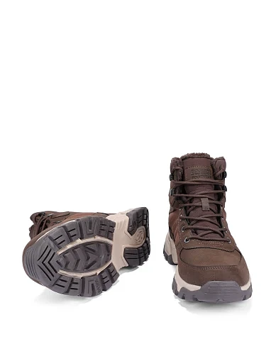 Чоловічі черевики з екошкіри коричневі (53HE102-657320) - фото 2 - Miraton