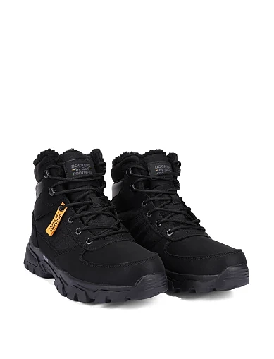 Чоловічі черевики з екошкіри чорні (53HE102-657101) - фото 3 - Miraton