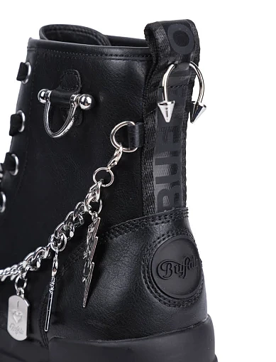 Женские ботинки Buffalo из экокожи черные - фото 4 - Miraton