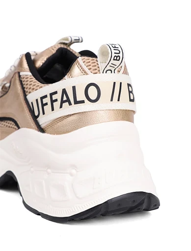 Женские кроссовки Buffalo из экокожи бежевые - фото 5 - Miraton
