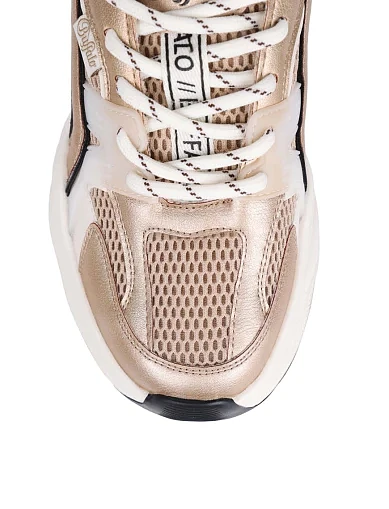 Женские кроссовки Buffalo из экокожи бежевые - фото 6 - Miraton