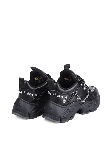 Женские кроссовки Buffalo из экокожи черные - фото 3 - Miraton