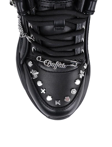 Женские кроссовки Buffalo из экокожи черные - фото 6 - Miraton