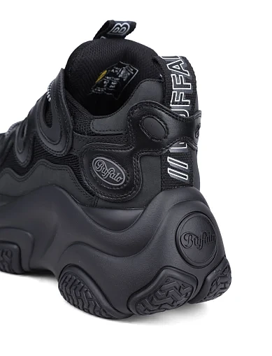 Женские кроссовки Buffalo из экокожи черные - фото 4 - Miraton