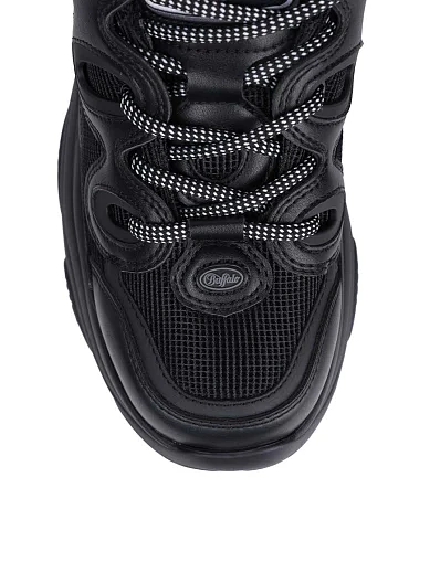 Женские кроссовки Buffalo из экокожи черные - фото 6 - Miraton