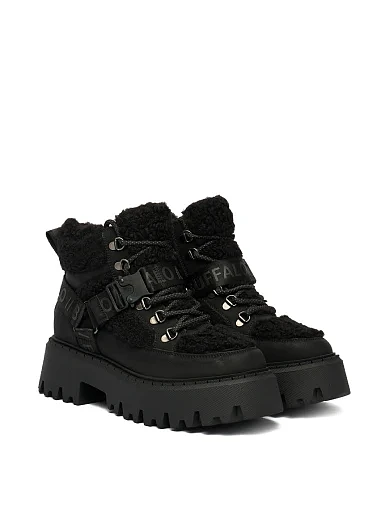 Женские ботинки из экокожи черные - фото 3 - Miraton