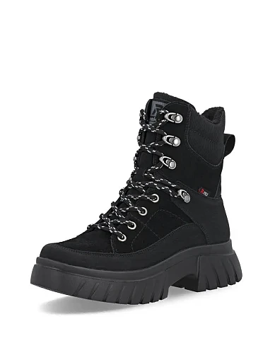 Женские ботинки Rieker замшевые черные - фото 3 - Miraton